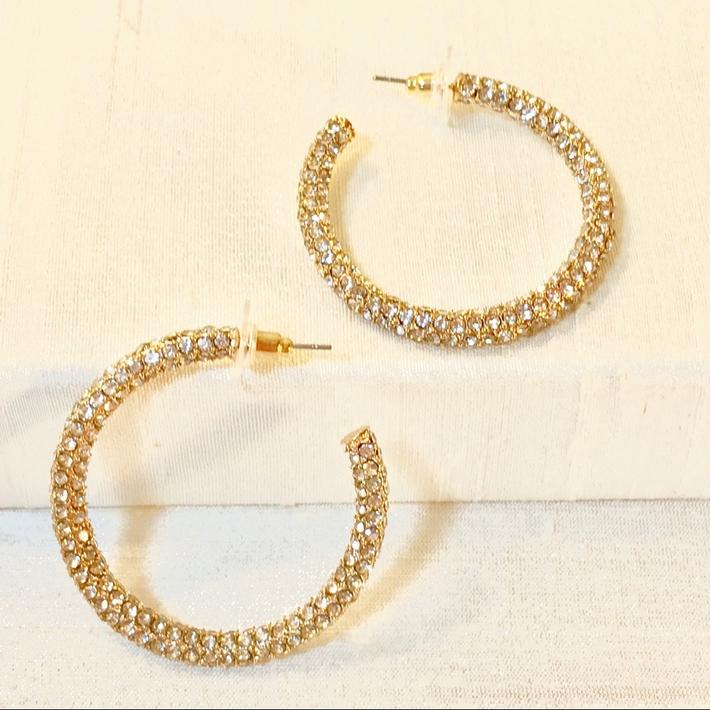 💫Zara Sparkling Rhinestone Hoops💫 - Picture 3 of 10